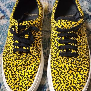 Saint Laurent Yellow Patterned Sneakers
